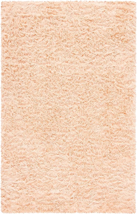 SAFAVIEH Faux Sheep Skin Collection 5' x 7' Light Pink FSS235U Silken Glam 2.35-inch Thick Area Rug
