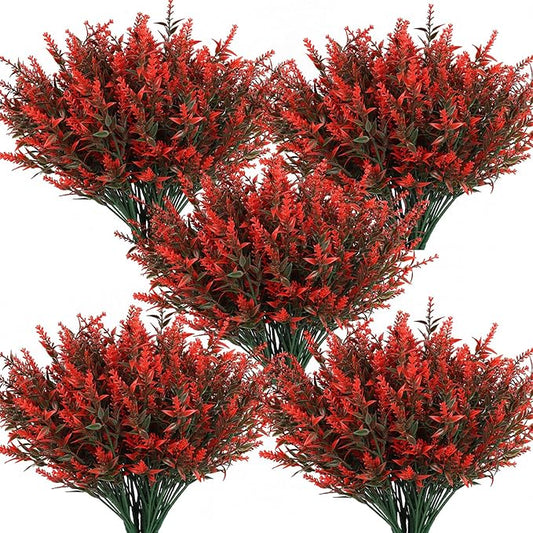 Fall Decoration, Artificial Fake Outdoor Plants Flowers, 36 Bundles Faux Fall Orange Flower for Planter Pot UV Resistant Look Real for Outside Porch Home Patio Garden Window Box Decoration(Orange)
