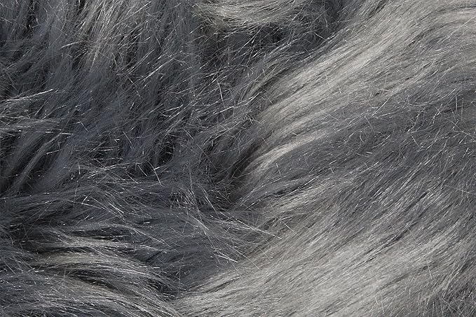 Nouvelle Legende Faux Fur Sheepskin Rug Duo, Soft, Plush, Premium High-Pile Accent Rug for Bedrooms, Hallways & Living Spaces, Warm & Cozy, Decorative, Faux Leather Backing, Easy Care, 23" x 73", Gray