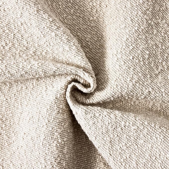 Boucle Decorative Throw Pillow Covers for Couch Set of 2, 24x24 inches, Beige
