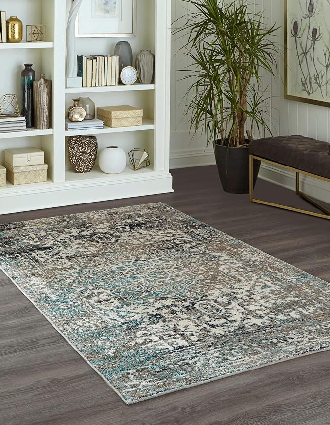 Rugs.com Arlington Collection Rug – 7' x 10' Grey Medium-Pile Rug Perfect for Living Rooms, Large Dining Rooms, Open Floorplans
