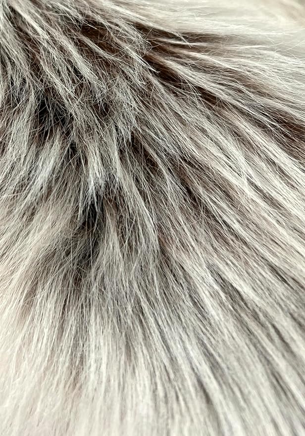 Free Shape Luxury Soft Fluffy Shag Area Rug Octo 8 Pelts 6'x8',180x240 cm - Vegan Fur Ultra Soft Indoor Carpet Nursery Rugs for Bedroom Home Decor, Brown with Beige Tips
