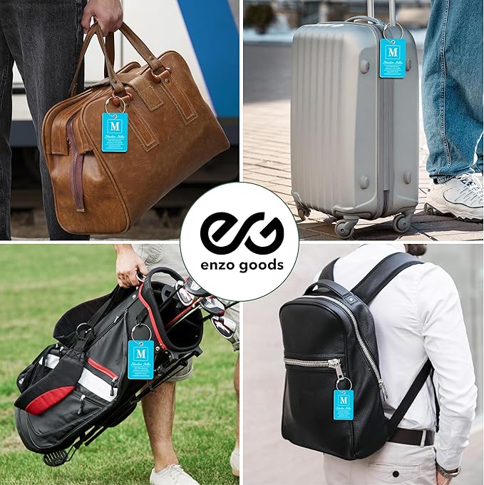 Personalized Luggage Tag | 2 Pack | Custom Luggage Tags for Suitcases | Kids Backpack Tag | 10 Color Options & Choose Font, Font Color