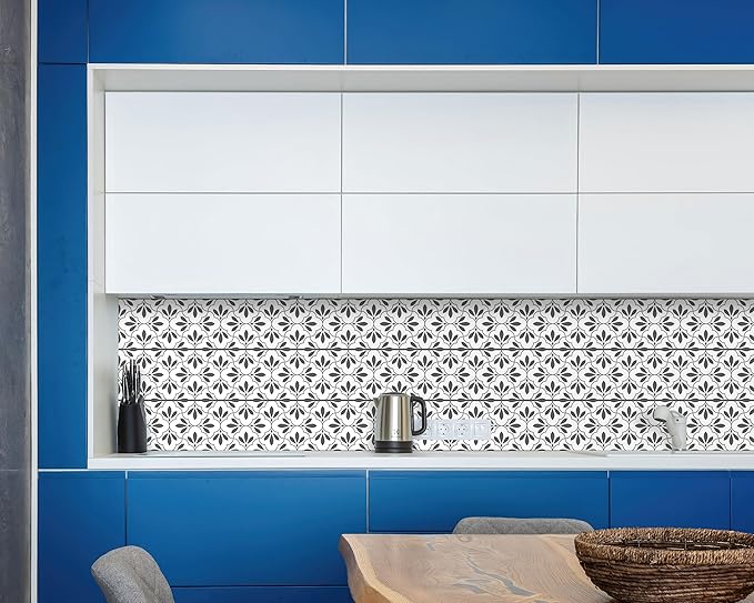 FLFK Wallpaper Border Black and White Patterns Peel and Stick Wall Border Self Adhesive Wallpapers for Living Room Bedroom Kitchen Bathroom 10"x240"