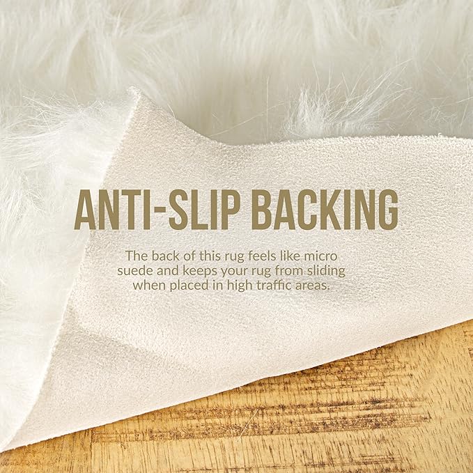 Luxe Gordon Faux Fur Rug with Soft and Fluffy Pile | Machine Washable Living Room Rug with Anti-Slip Backing | Cruelty-Free Area Rugs for Office or Bedroom, Gradient Chocolate, 5 ft x 6 ft