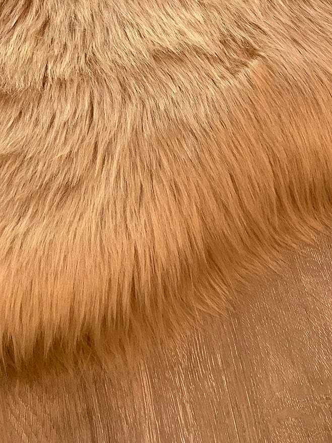 LAMBZY Faux Sheepskin Super Soft Hypoallergenic Silky Shag Rug for Living Room, Kids Room, Sofa (Decto 10 Pelts 6'x10', Beige)