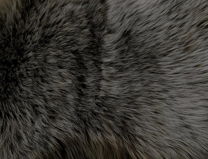 Free Shape Luxury Soft Fluffy Shag Area Rug Single Quarto 4 Pelts 4'x6',120x180 cm - Vegan Fur Ultra Soft Indoor Carpet Nursery Rugs for Bedroom Home Decor, Dark Grey