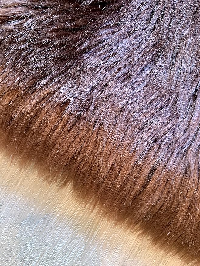 LAMBZY Faux Sheepskin Super Soft Hypoallergenic Silky Shag Rug for Living Room, Kids Room, Sofa (Single and a Half 2'x4'6", Brown)