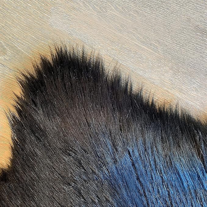 LAMBZY High Pile Super Fluffy Soft Faux Sheepskin Rug | Faux Sheepskin Rugs for Living Room Playroom Bedroom | Classic Super Soft to Touch Rug (9'x12', Black)