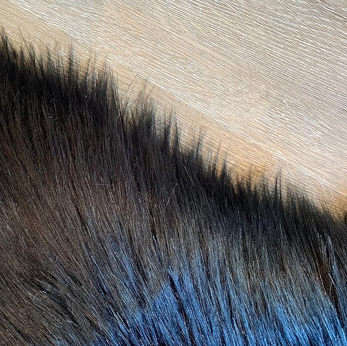 LAMBZY Faux Sheepskin Super Soft Hypoallergenic Silky Shag Bear Rug for Living Room, Kids Room, Sofa (4'x6', Black)