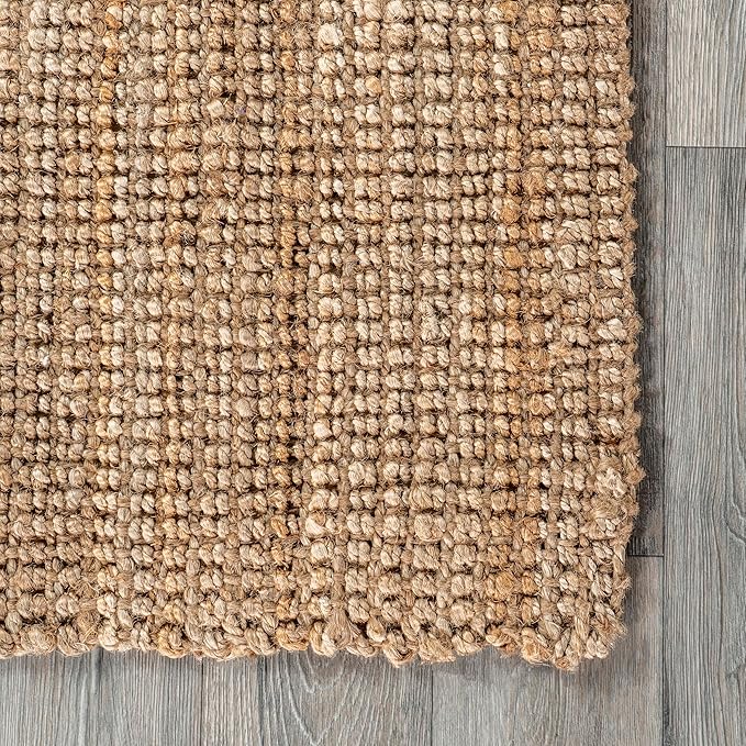 Nuloom Ashli Hand Woven, Natural, 9'6" x 13'6", Farmhouse, Jute, Soft and Textured, High Traffic, Stain Resistant, Easy Clean, Durable Area Rug for Bedroom, Living Room, Dining, Den, Foyer, Entryway