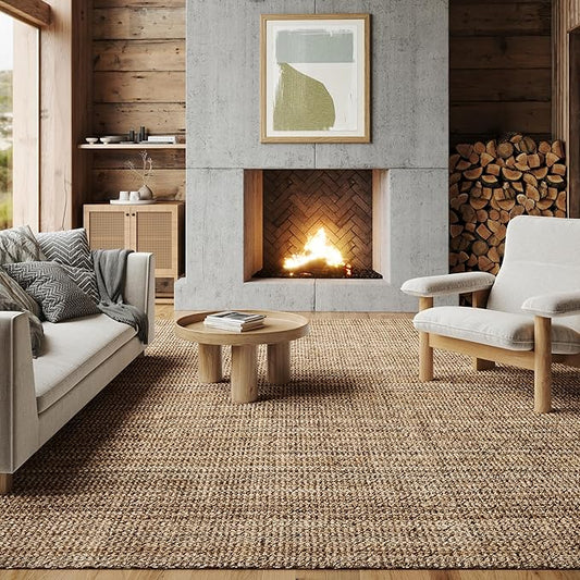 Nuloom Ashli Hand Woven, Natural, 9'6" x 13'6", Farmhouse, Jute, Soft and Textured, High Traffic, Stain Resistant, Easy Clean, Durable Area Rug for Bedroom, Living Room, Dining, Den, Foyer, Entryway