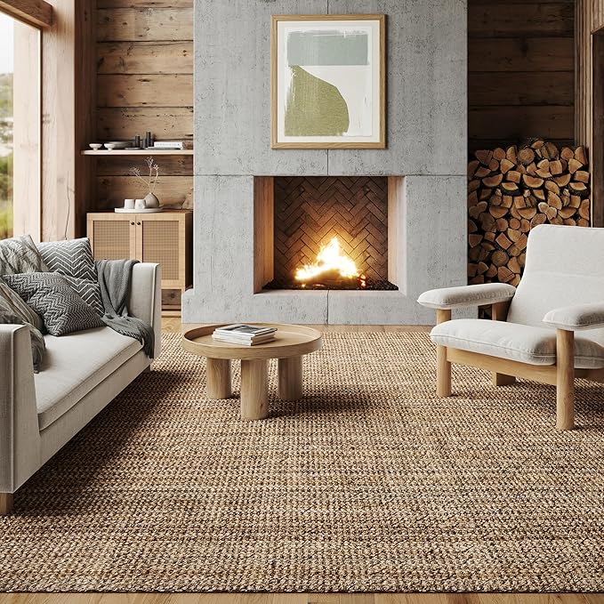 Nuloom Ashli Hand Woven, Natural, 5' x 8', Farmhouse, Jute, Soft and Textured, High Traffic, Stain Resistant, Easy Clean, Durable Area Rug for Bedroom, Living Room, Dining Space, Den, Foyer, Entryway