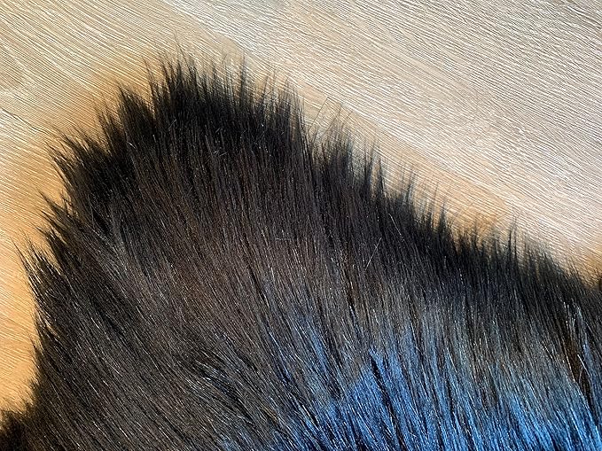 LAMBZY Faux Sheepskin Super Soft Hypoallergenic Silky Shag Rug for Living Room, Kids Room, Sofa (Double 2'x6', Black)