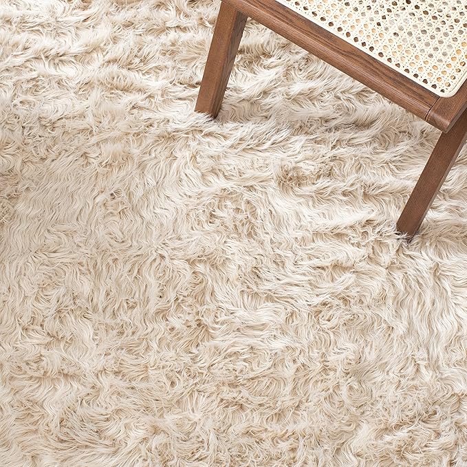 SAFAVIEH Faux Sheepskin Collection Runner Rug – 2'6" x 6', Beige, Ultra-Soft Plush Accent for Bedroom, Living Room, or Hallway (FSS235K)