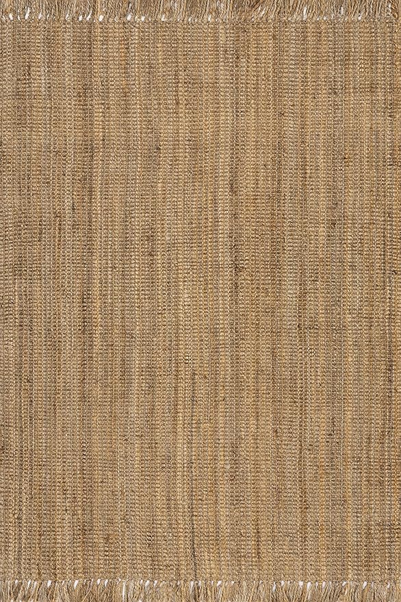 Nuloom Daniela Natural, 7'6" x 9'6", Handmade, Jute, Tassel, Soft and Textured, High Traffic, Stain Resistant, Easy Clean, Durable Area Rug for Bedroom, Living Room, Dining Space, Foyer, Entryway