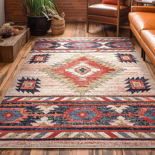Well Woven Tulsa Lea Cream Traditional Southwestern Tribal 3x5 (3'11" x 5'3") Area Rug